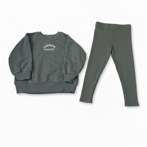 Cozy Kids' Olive Sweatshirt and Leggings Set